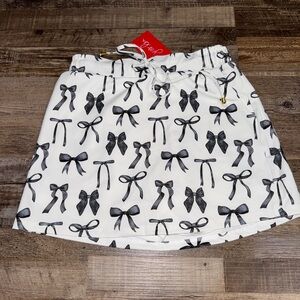 Jess Lea Bow Print Size S Skort Bows Drawstring Waist NWT